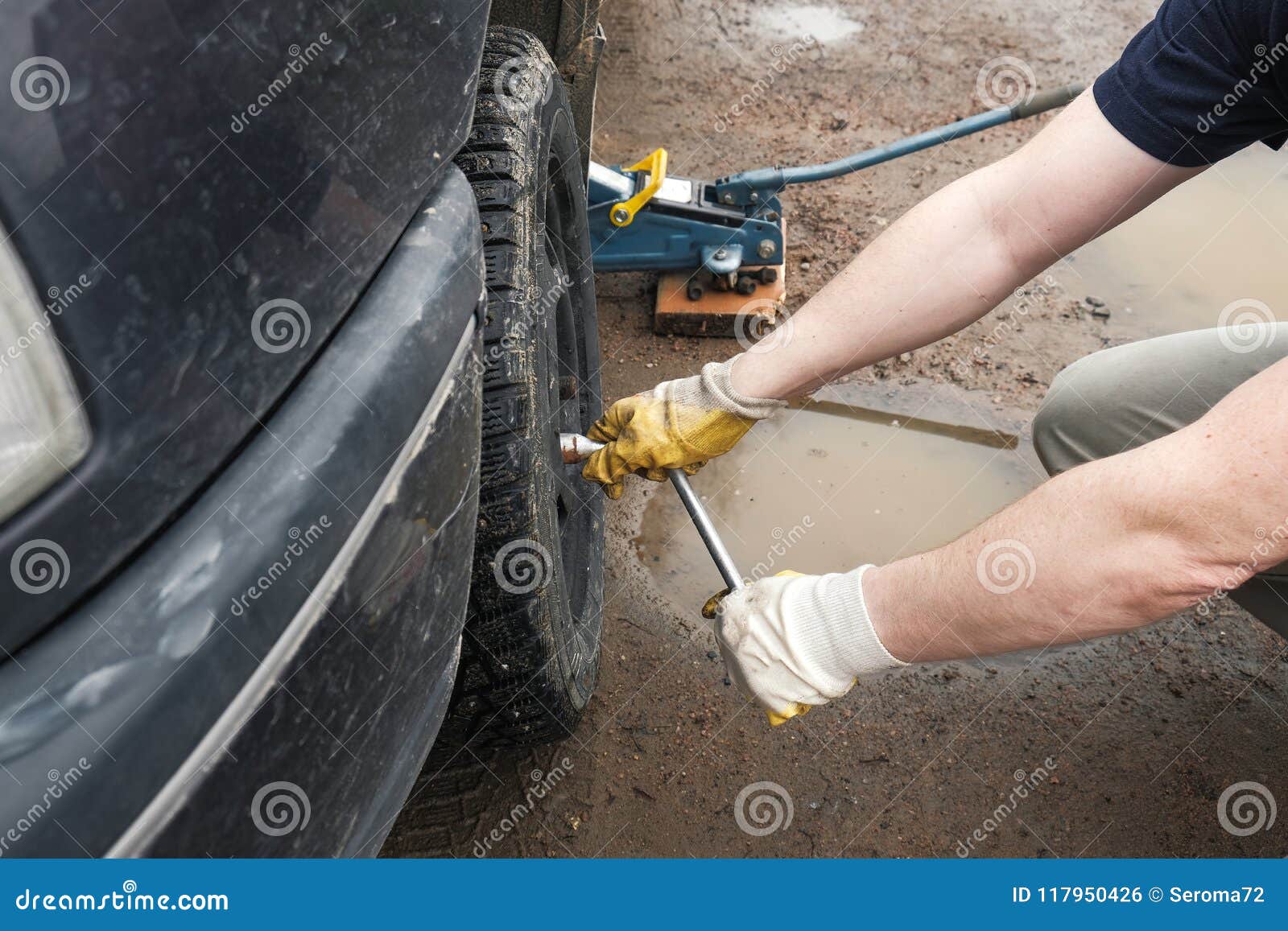 Replacement Wheels in the Car Stock Photo Image of profession, auto