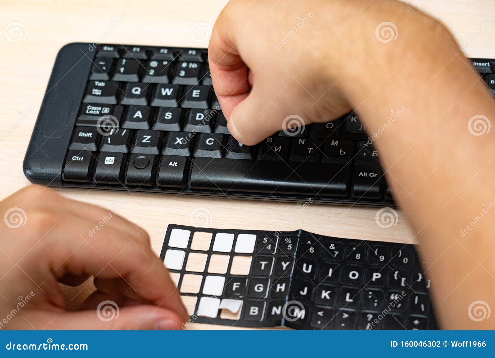 Replacing the Alphabet on the Keyboard. Stick English Letters on the