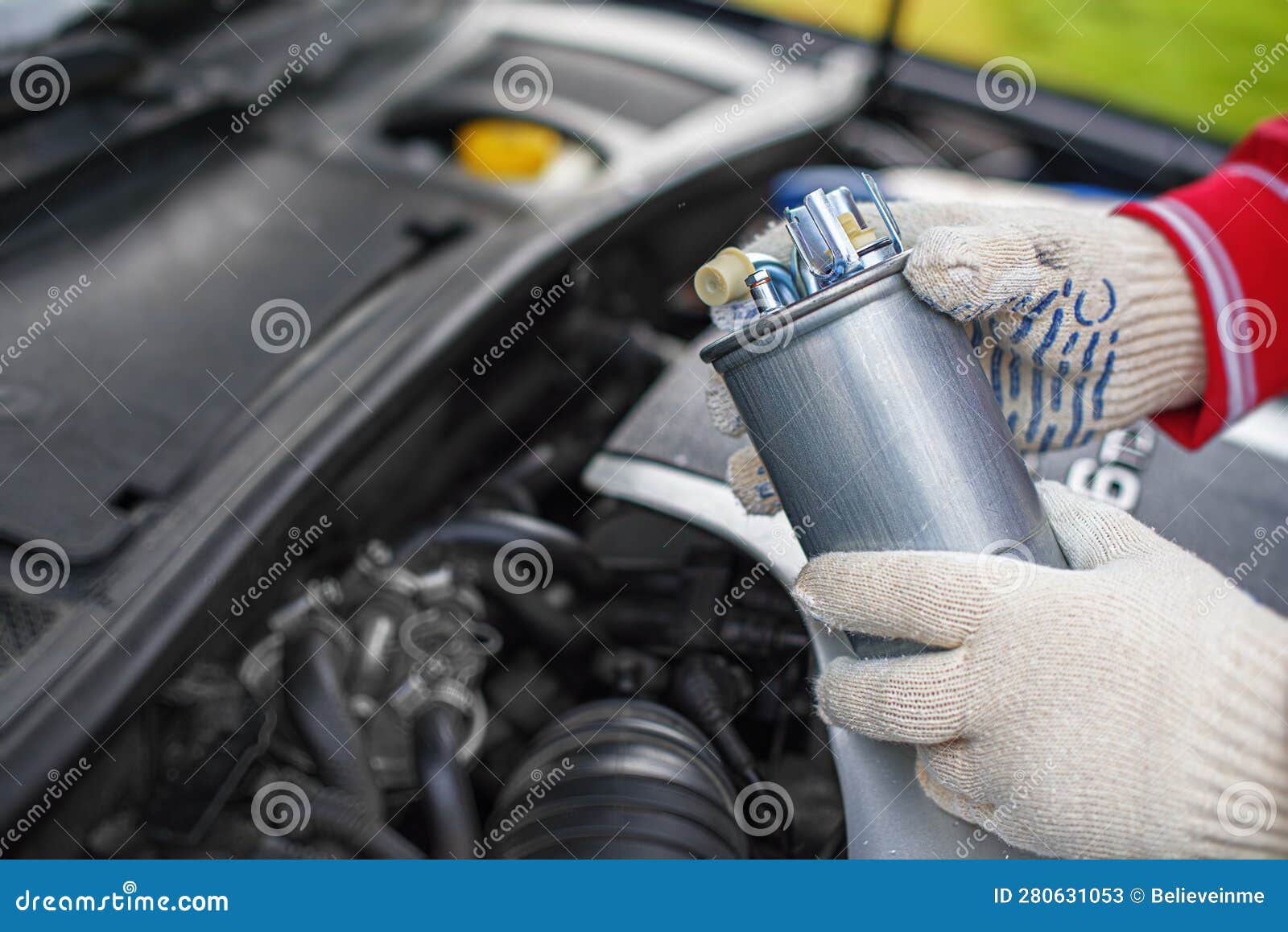 Replacing the Fuel Filter of Car. Stock Image Image of paper, petrol
