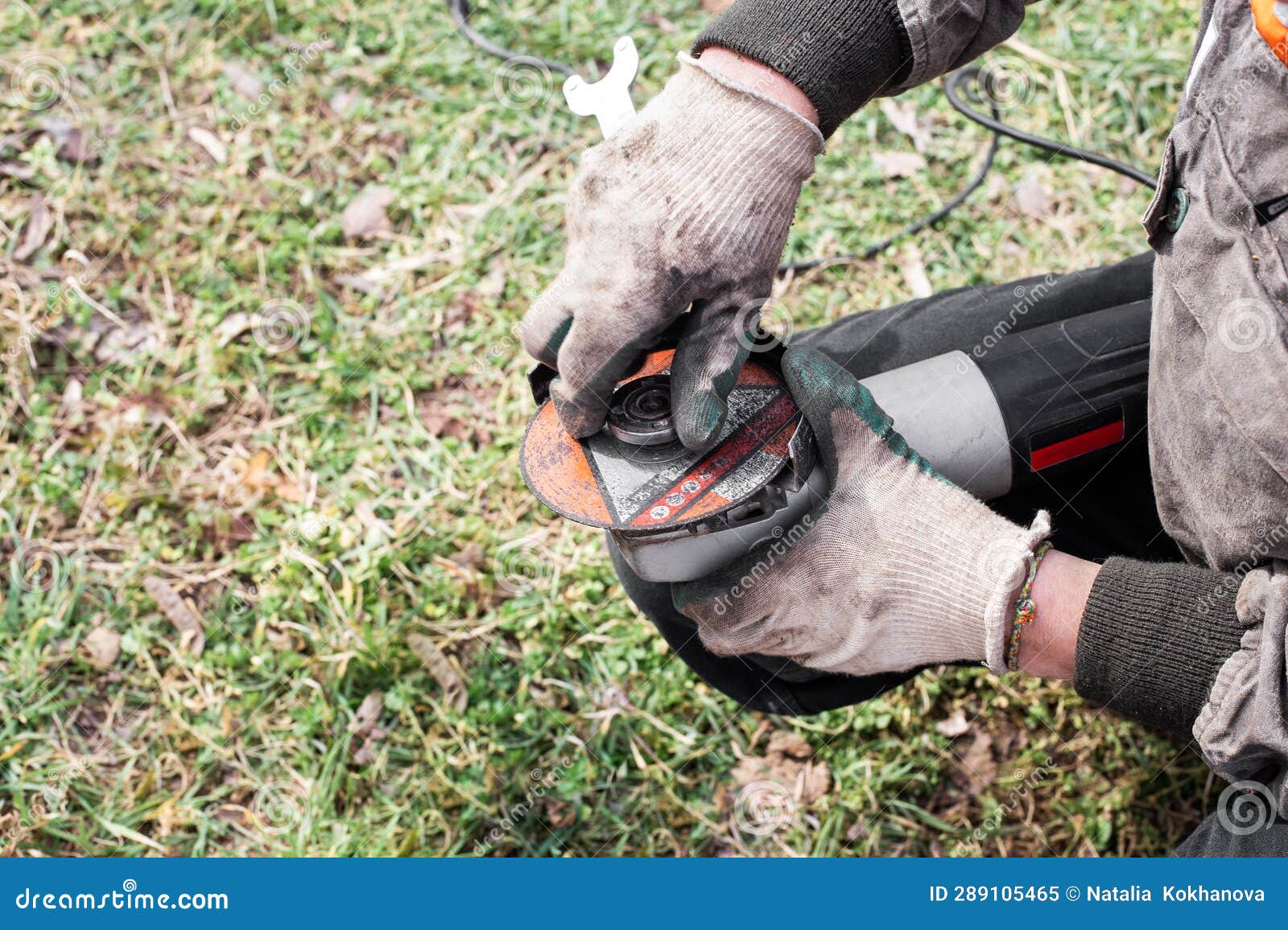Replacing the Saw Blade on an Angle Grinder Stock Image Image of