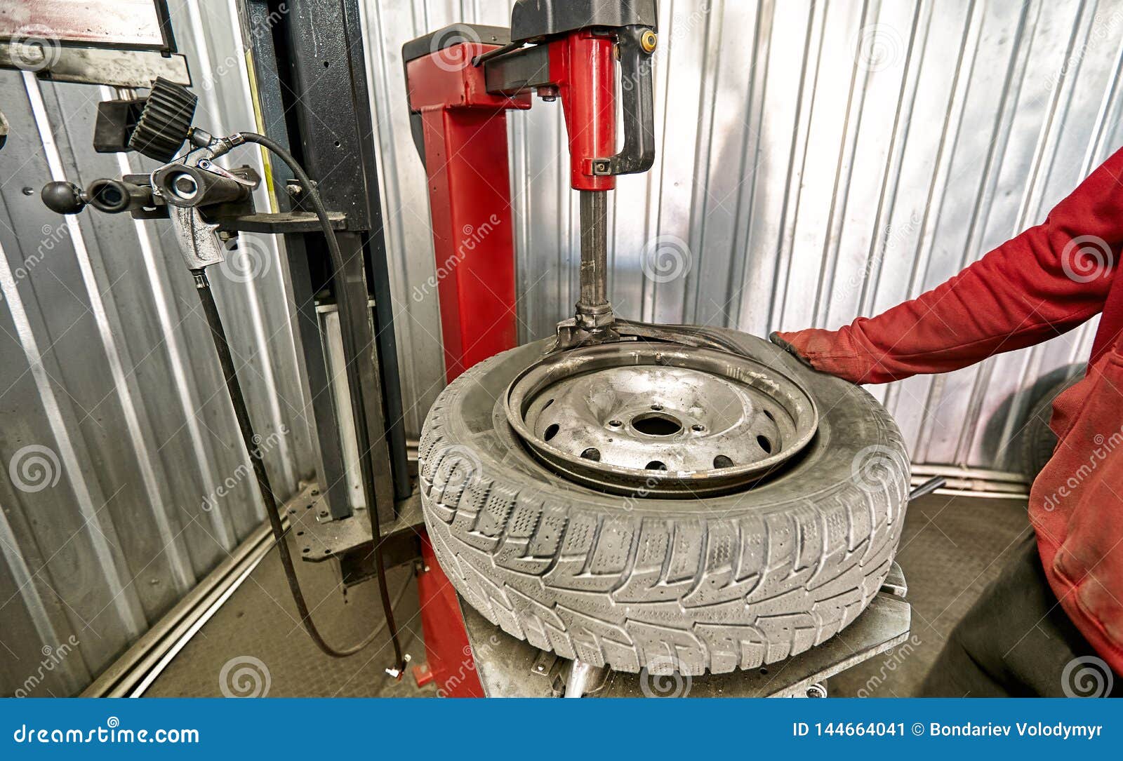 Replacing the Wheels on a Car on the Service Stock Image Image of