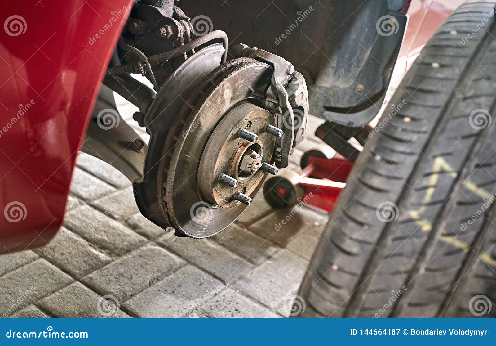 Replacing the Wheels on a Car on the Service Stock Image Image of