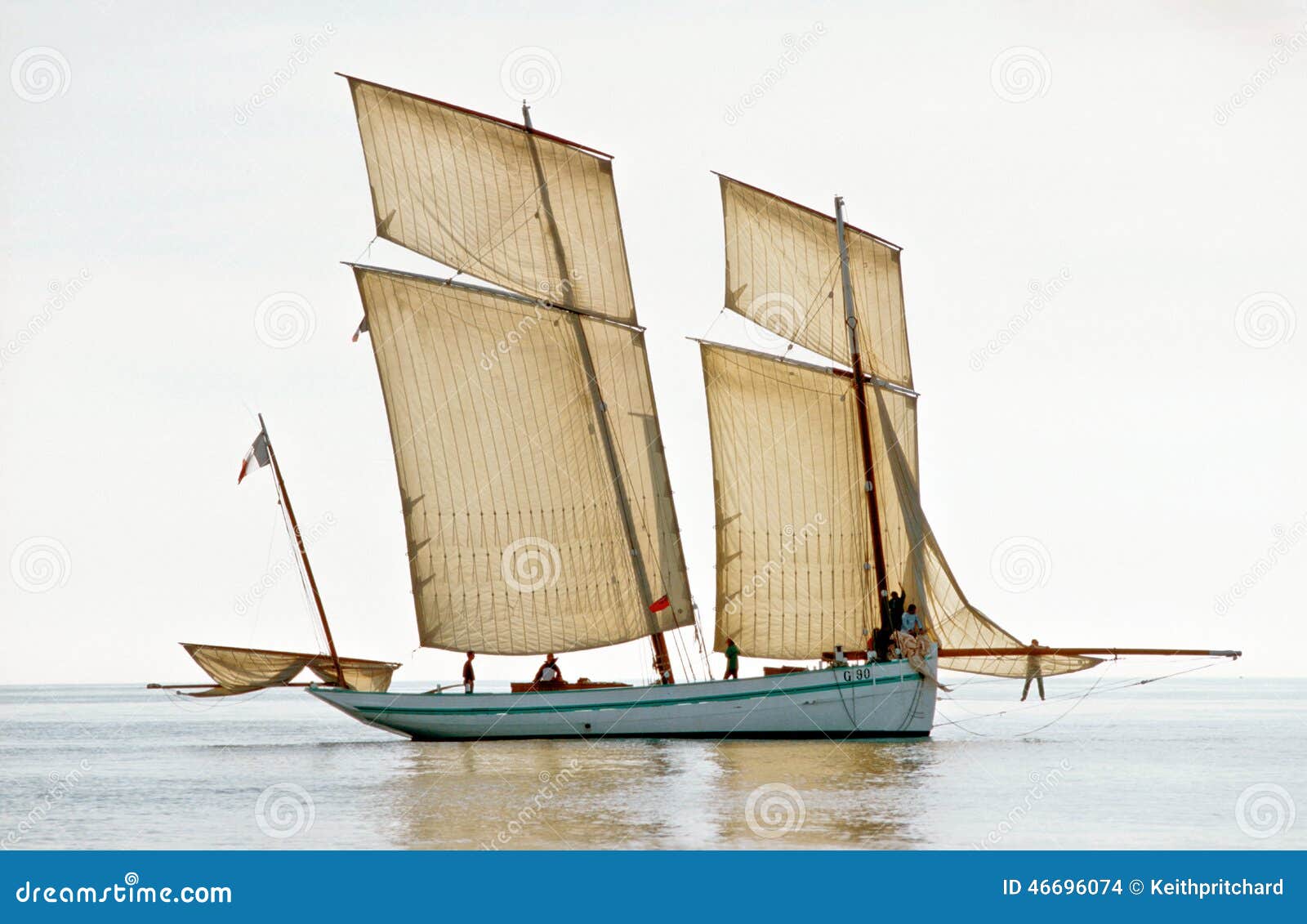 Replica Historic French Bisquine Fishing Boat. Editorial ...