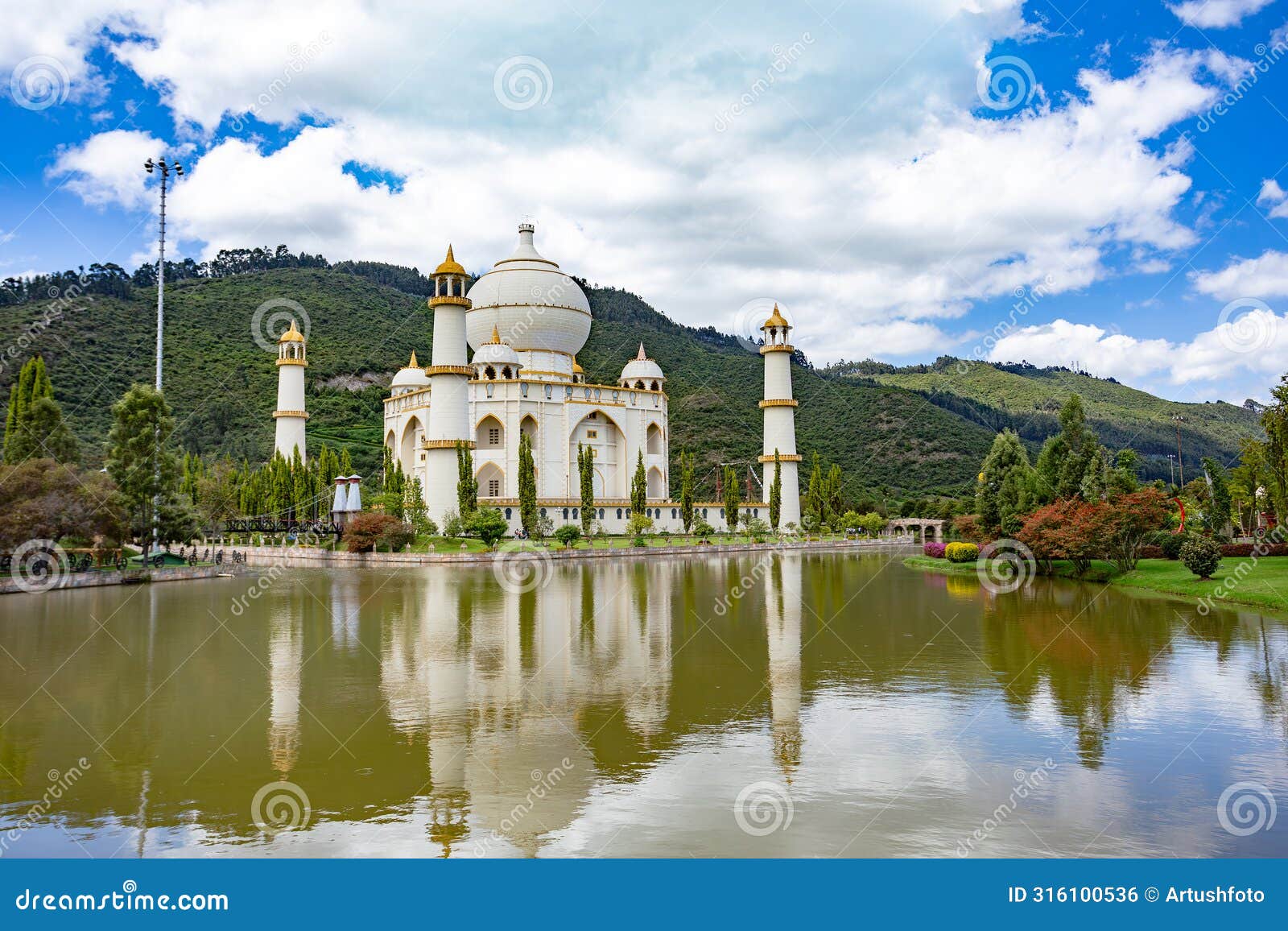 replica of taj mahal, bioparque wakata, tocancipa municipality of the metropolitan area of bogota, colombia.