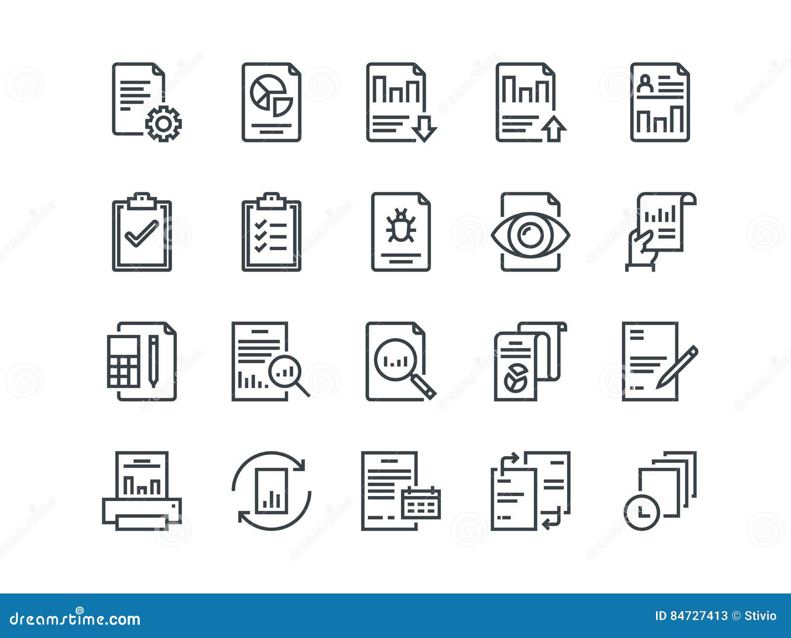 report set of outline vector icons includes such as auto reports reports outline