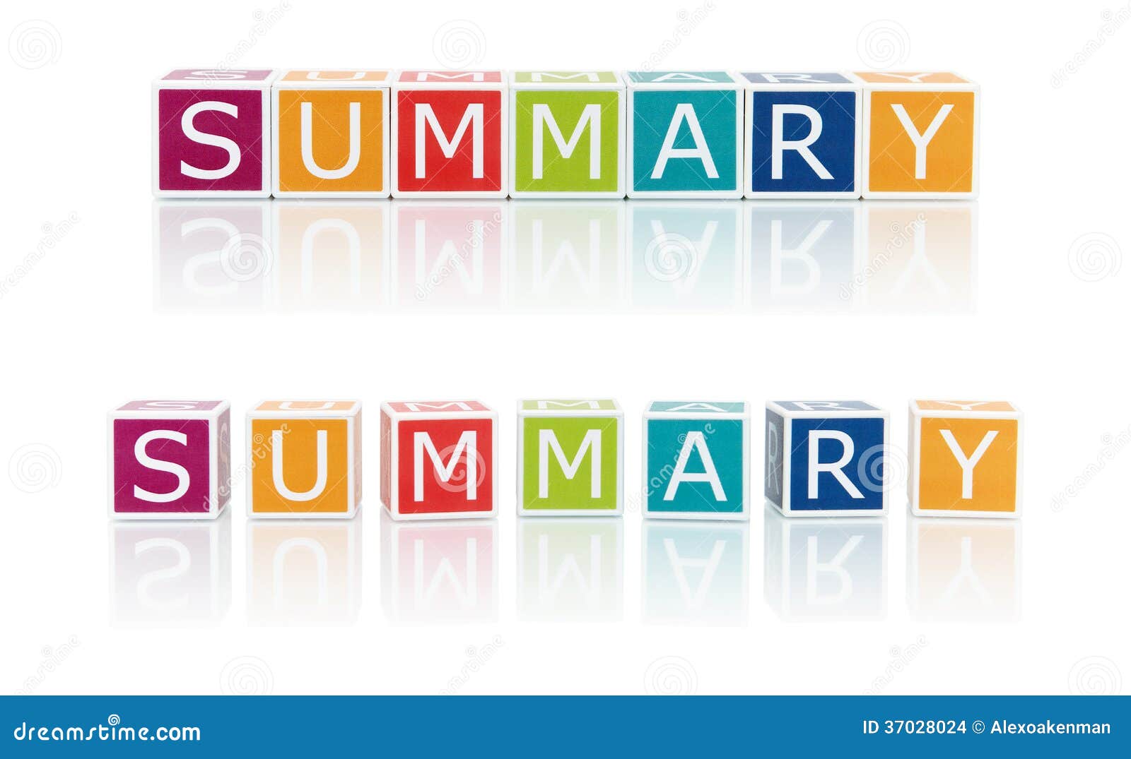 report topics with color blocks. summary.