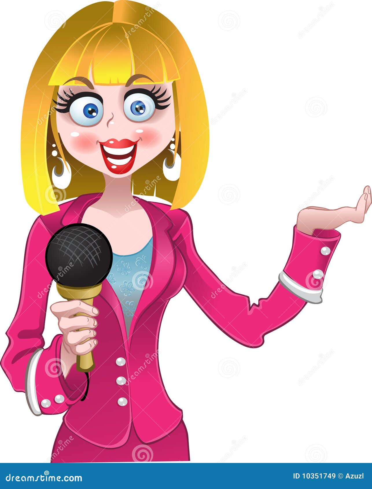 Reporter girl stock vector. Image of person, illustration - 10351749