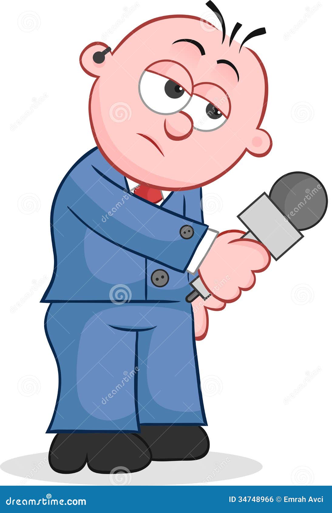 Reporter Holding Microphone Stock Illustration - Illustration of