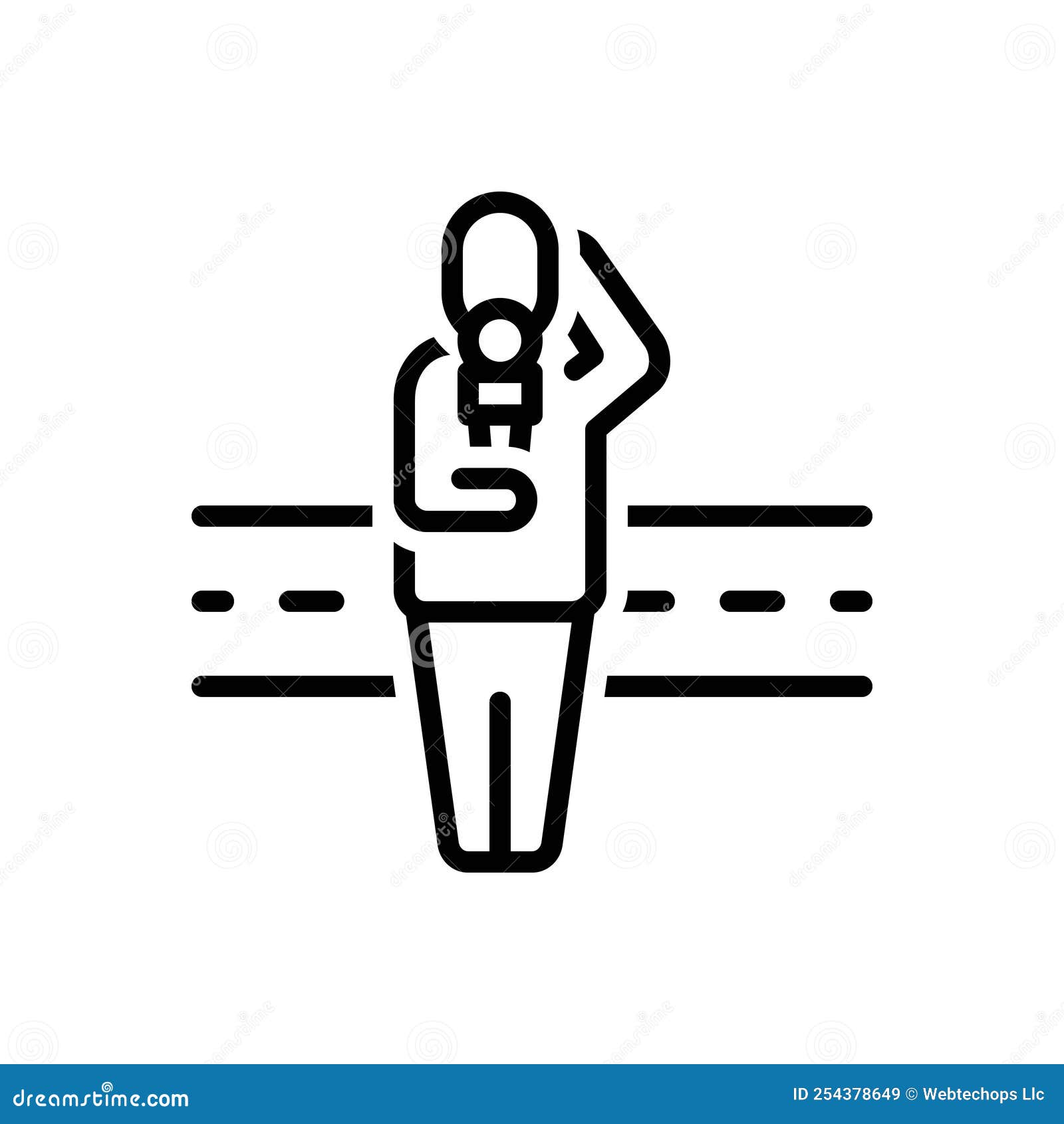 black line icon for reporter, press and newsman