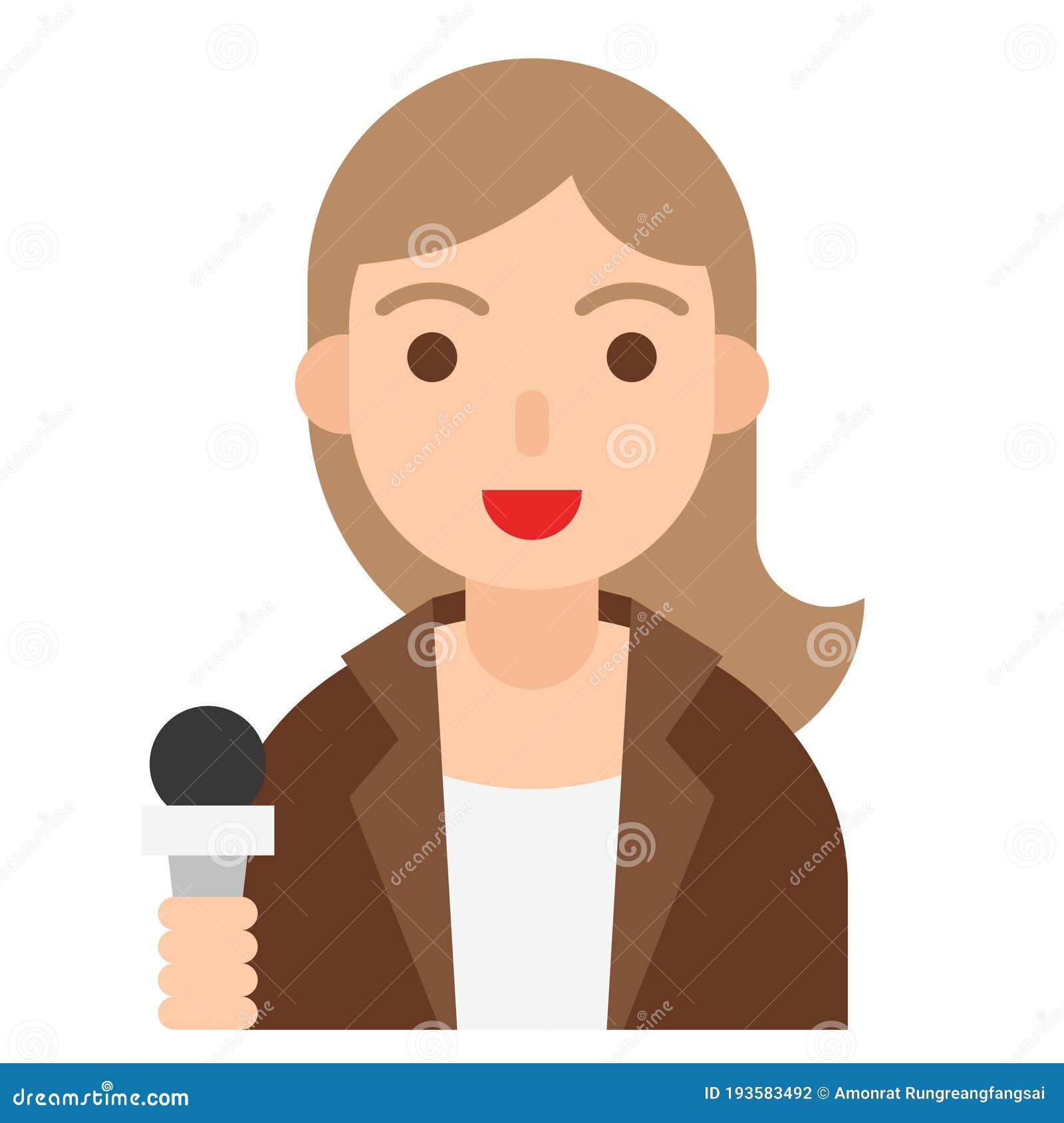 Reporter Icon, Profession and Job Vector Illustration Stock Vector