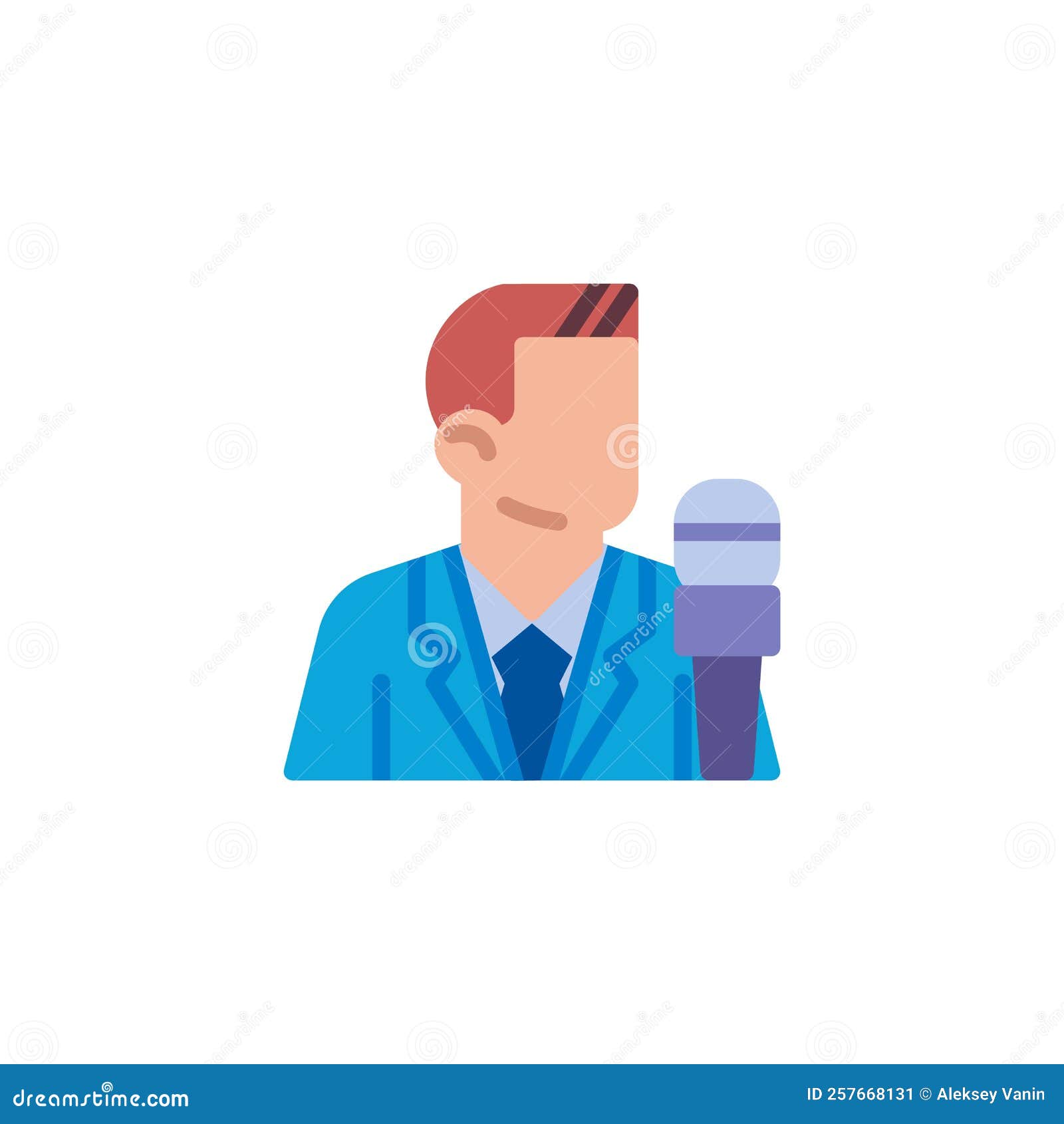 Fake interview logo abstract reporter microfon Vector Image