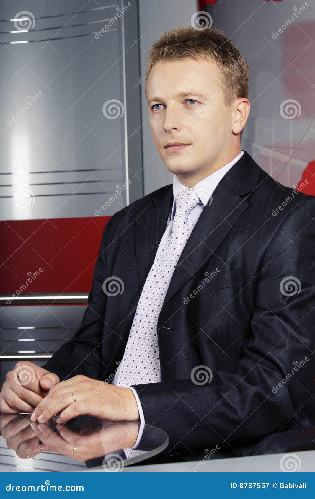 Reporter and Television Manager Stock Image Image of married, looking