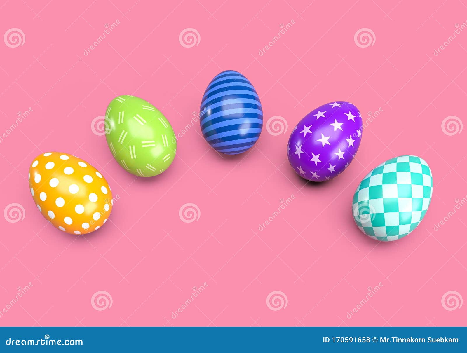 Representación 3d De Dibujos Animados De Decorados Con Colores Huevos De Pascua Para Su Uso En Diseños De Pascua, Sobre Stock de ilustración - Ilustración de iglesia, comedor: 170591658