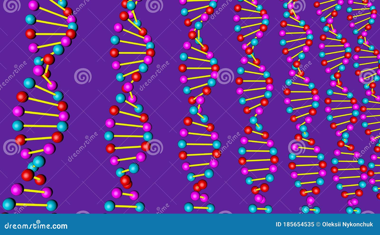 Representar El Modelo De Adn 3d En Un Fondo Púrpura Stock de ilustración -  Ilustración de molecular, salud: 185654535
