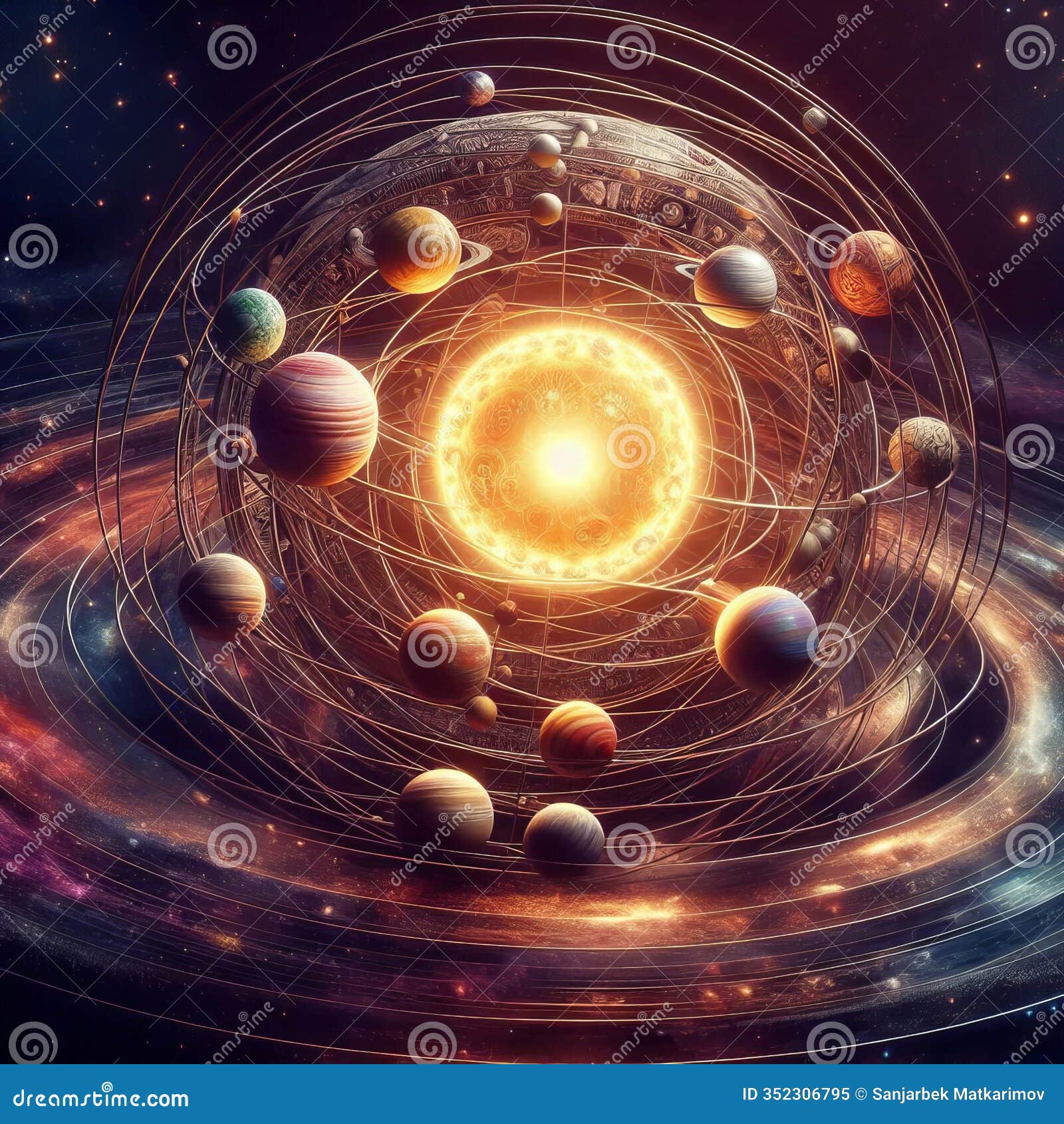 a representation of the copernican model of the universe with th