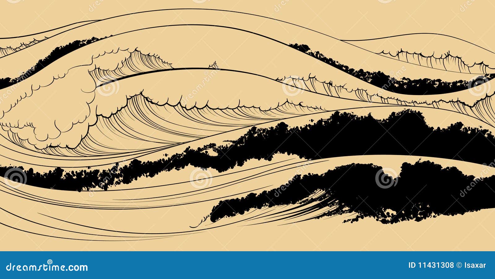 representation of the sea in japanese style