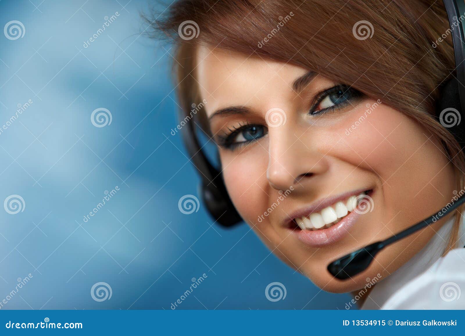 representative call center woman with headset.