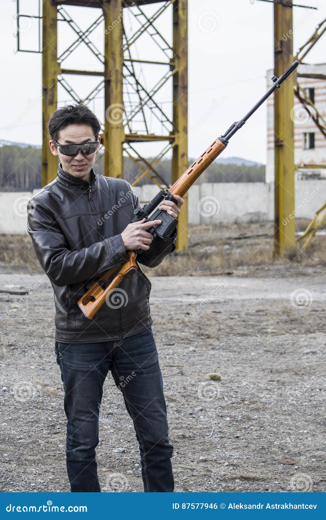 The Representative of the Chinese Mafia, Young Thug. Stock Photo Image of arrow, firearms