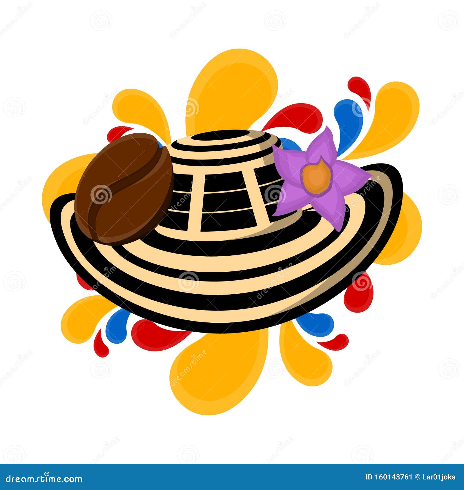 Sombrero Vueltiao Colombian Hat Cartoon Vector