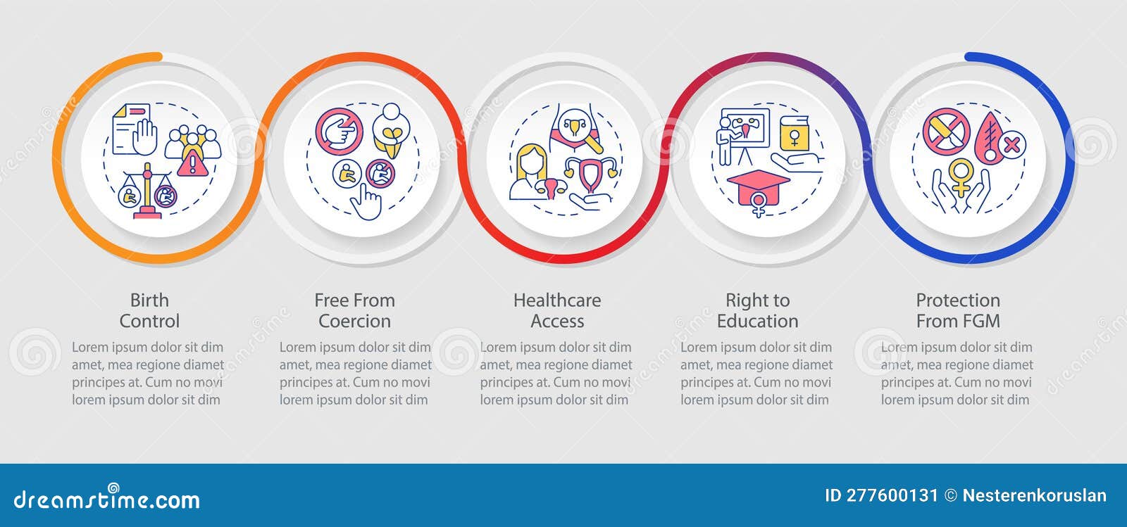 Reproductive Rights Loop Infographic Template Stock Illustration