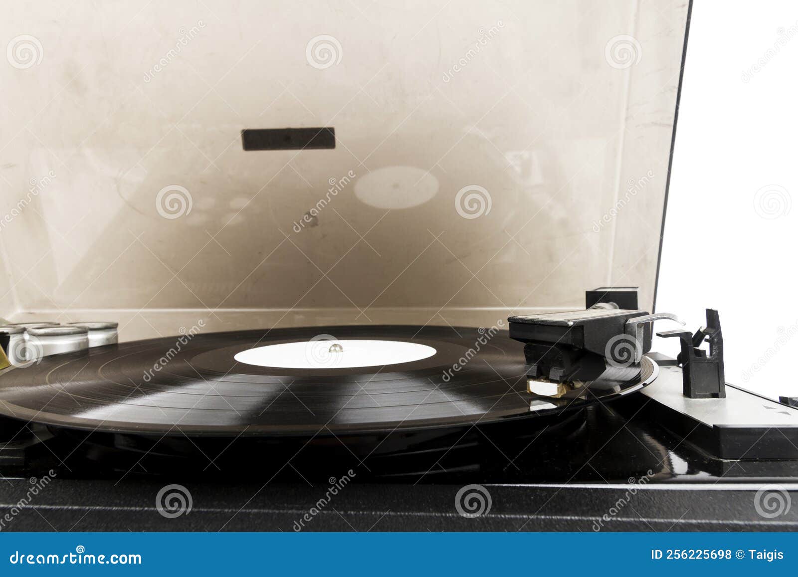 Vintage Tocadiscos Vinilo Reproductor De Discos Aislados En Blanco