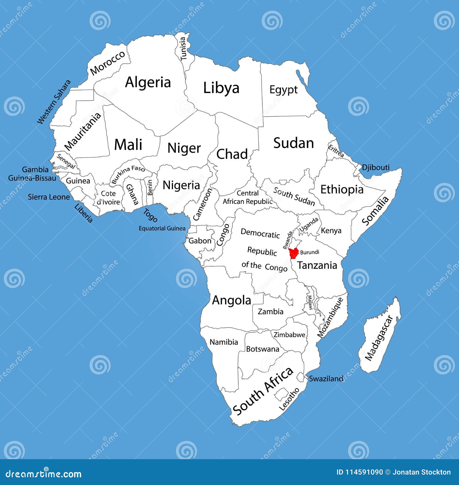 where is burundi on a map of africa Republic Of Burundi Vector Map Silhouette Isolated On Africa Map where is burundi on a map of africa