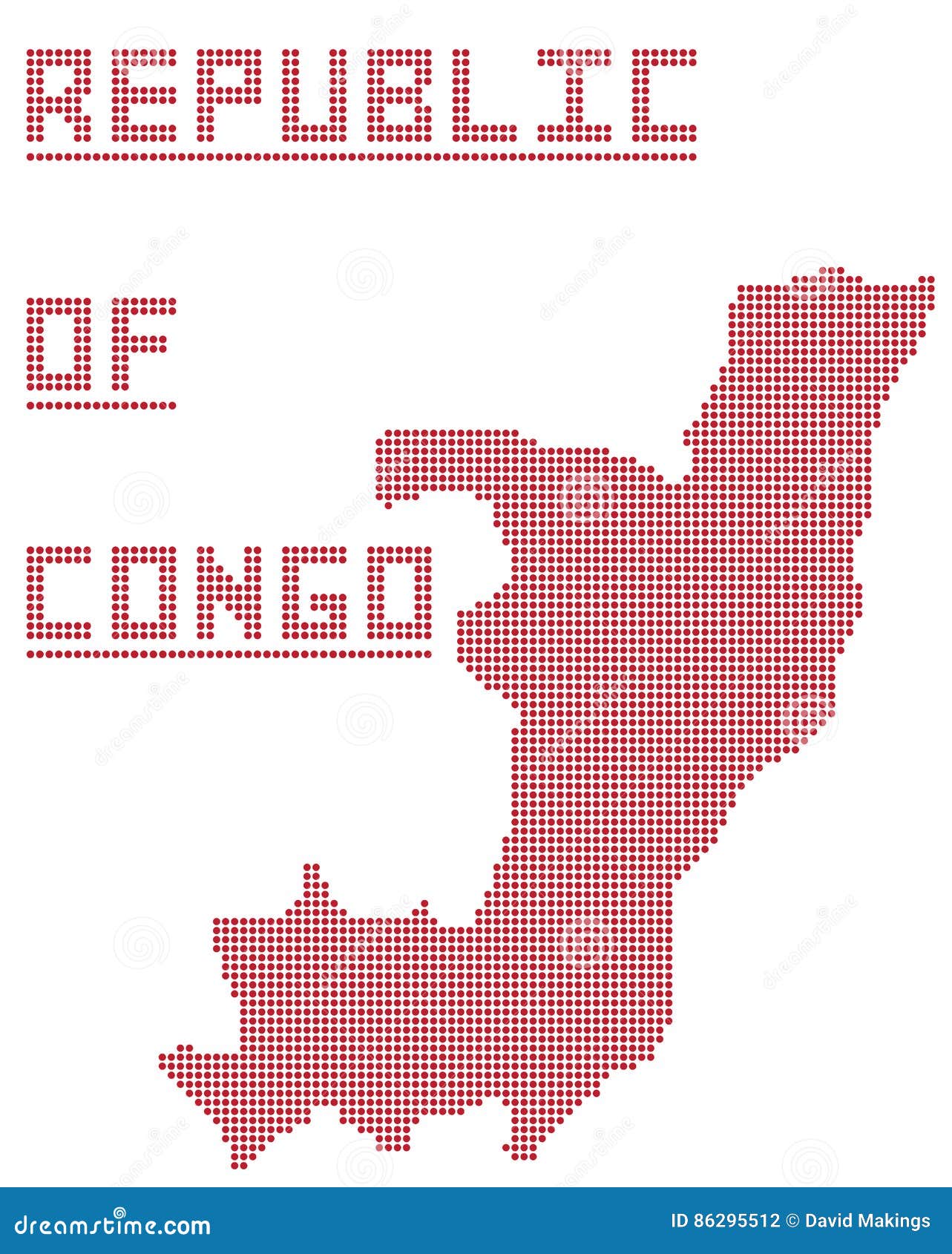 Republic of Congo Africa Dot Map Stock Illustration Illustration of