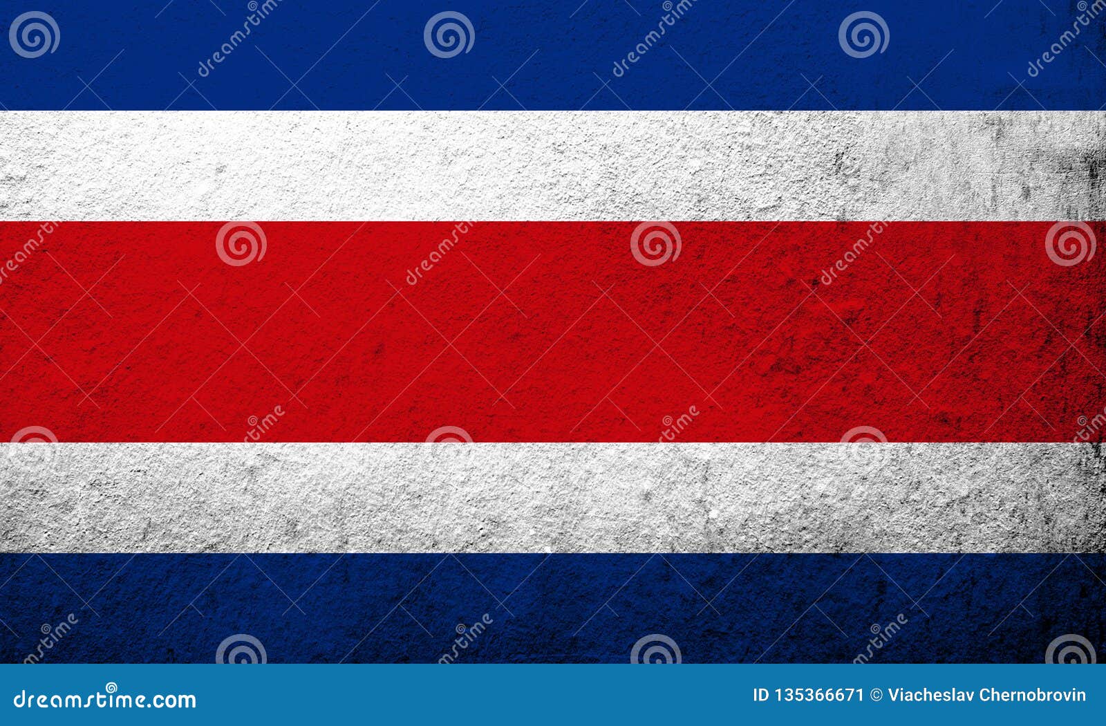 The Republic of Costa Rica National Flag. Grunge Background Stock ...