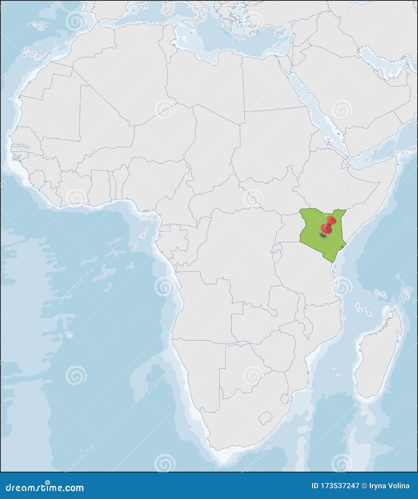 Republic of Kenya Location on Africa Map Stock Vector - Illustration of ...