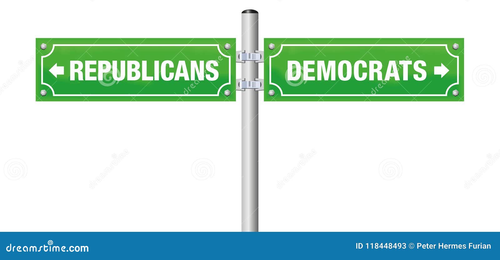 republicans democrats street sign