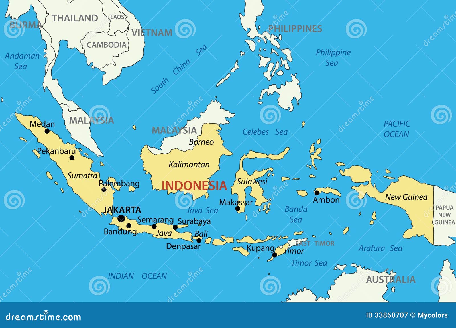 Republik Indonesien  Karte Vektor Abbildung 