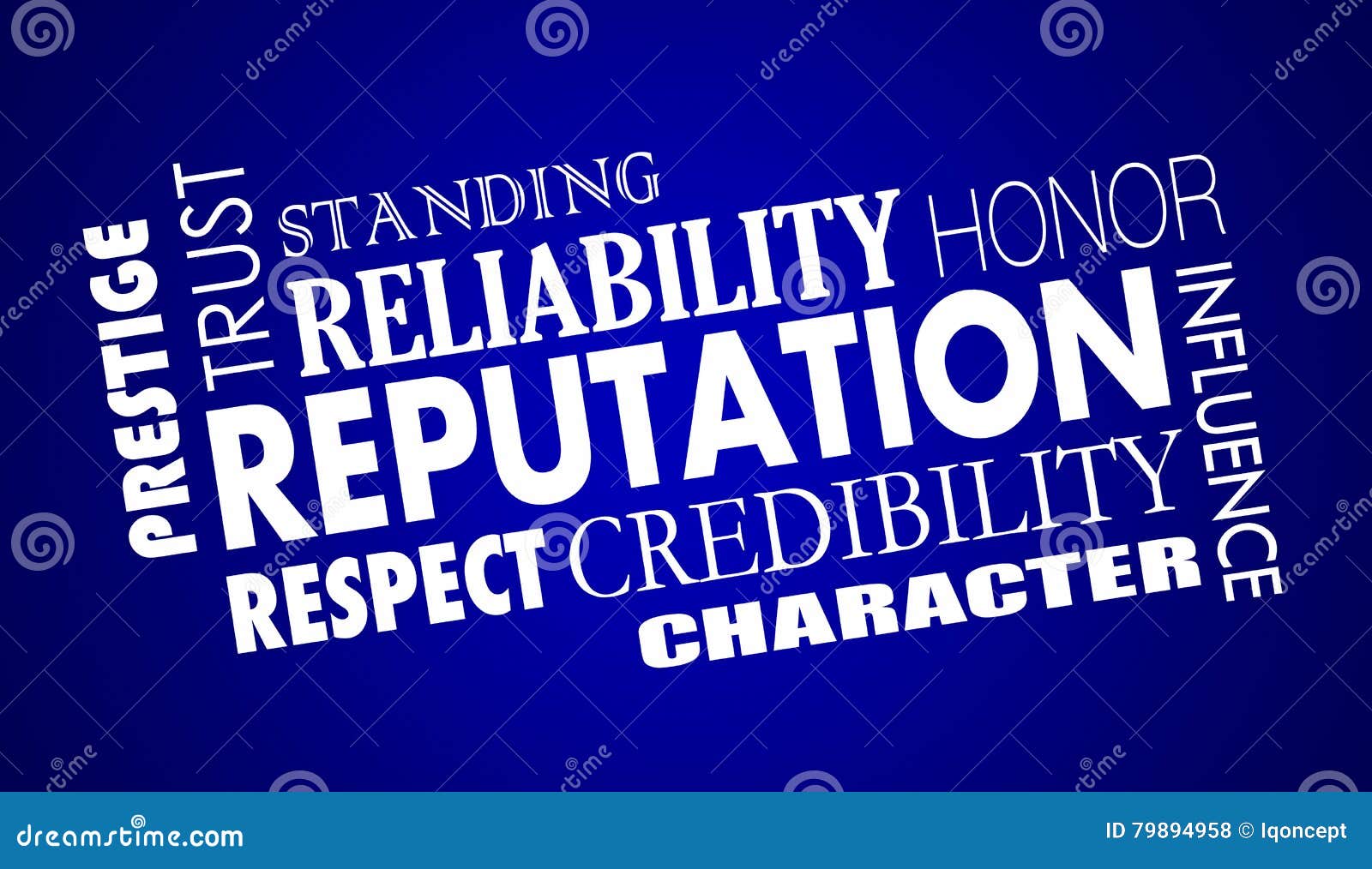 reputation trust credibility respect word collage