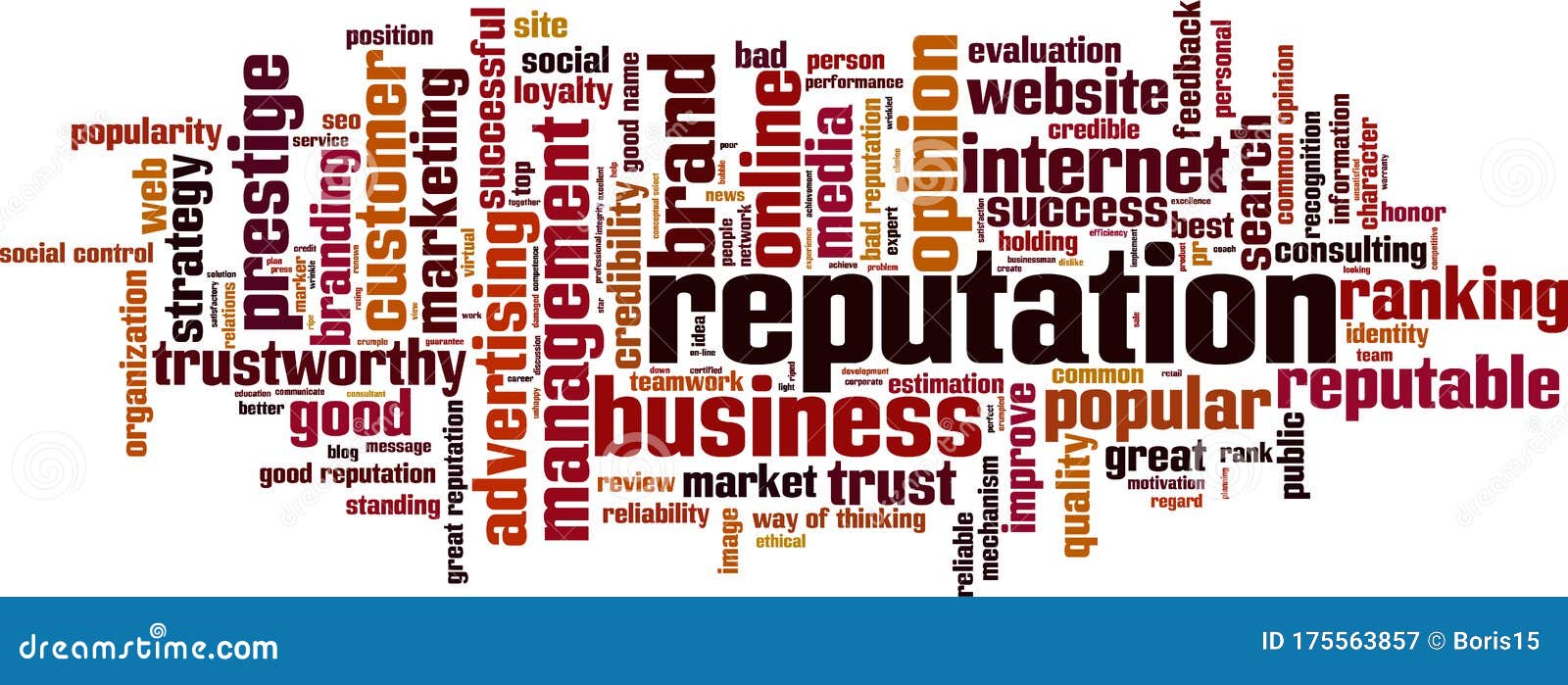 Reputation word cloud stock vector. Illustration of name 175563857