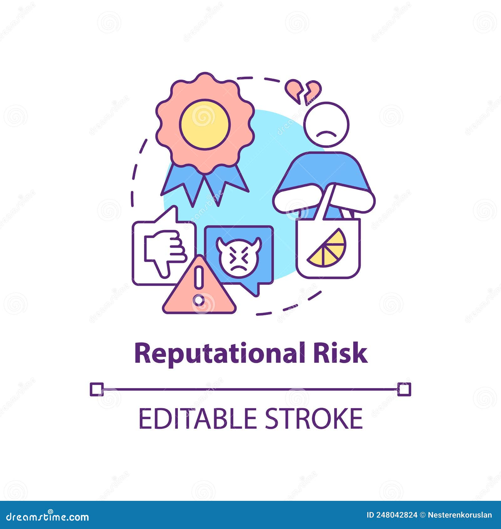Reputational Risk Concept Icon Stock Vector - Illustration of threat