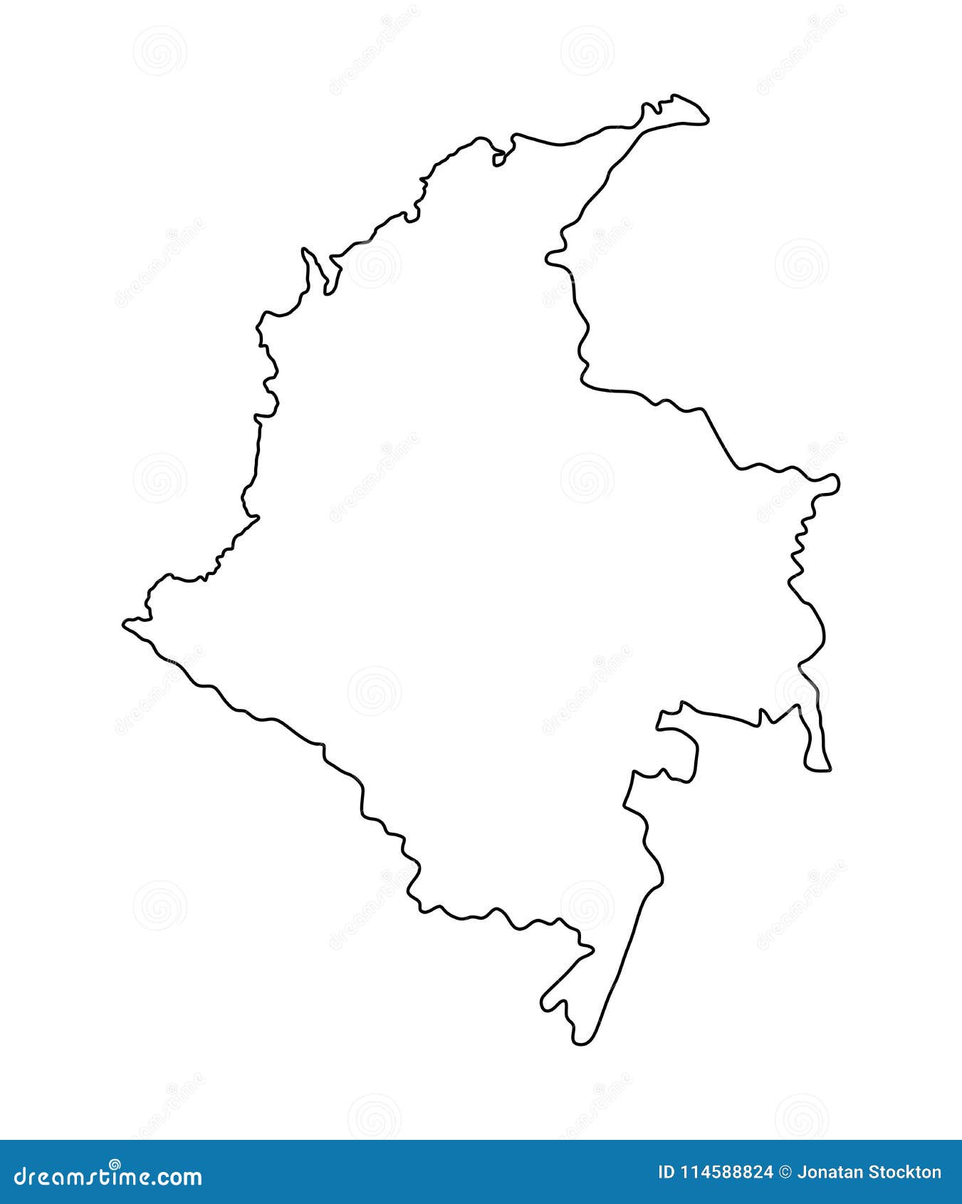 República Del Contorno Del Mapa De Colombia Stock De Ilustración