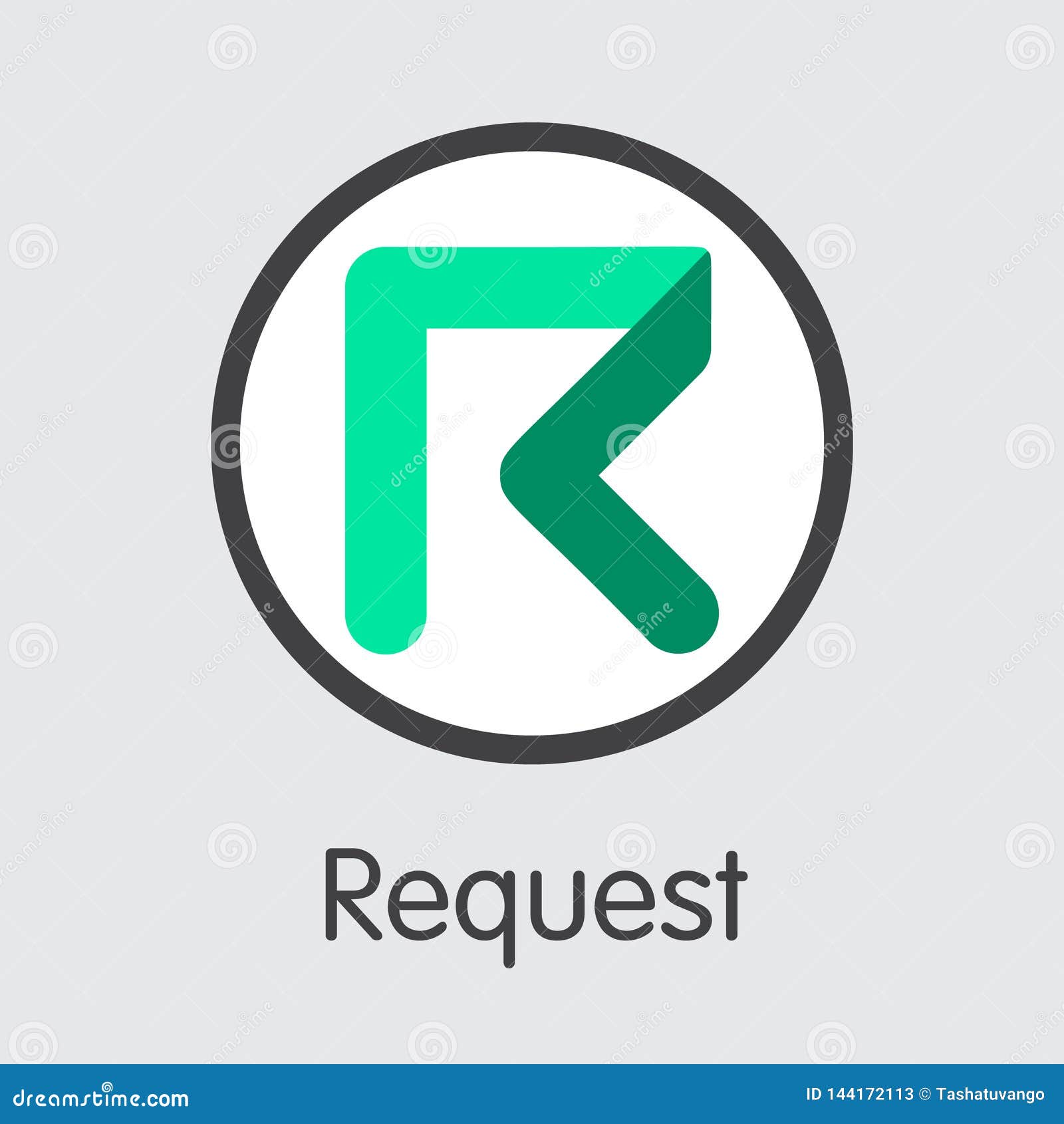 REQ - Request. The Icon Of Crypto Coins Or Market Emblem ...