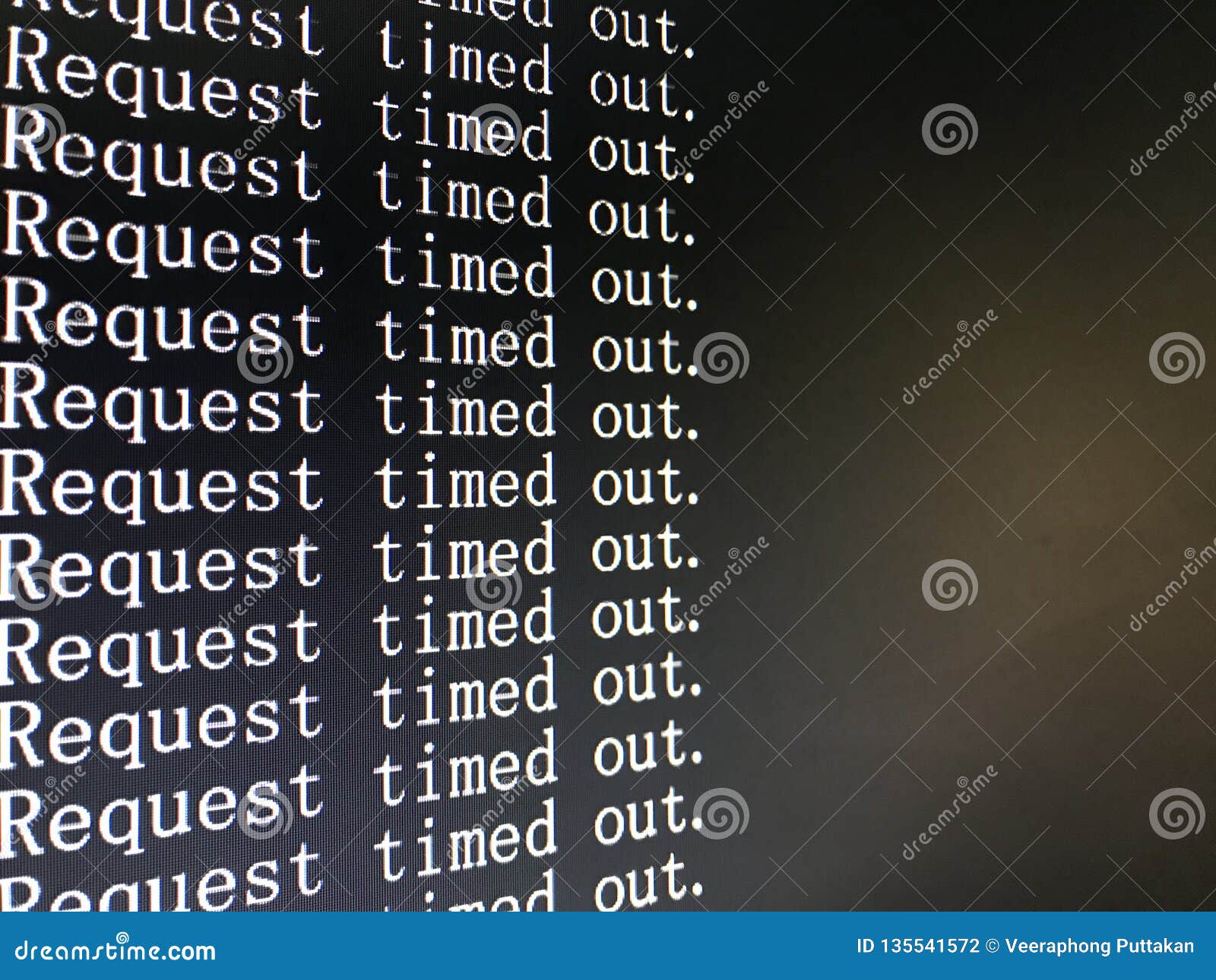 Request timed out alert connection failed on computer with copy space