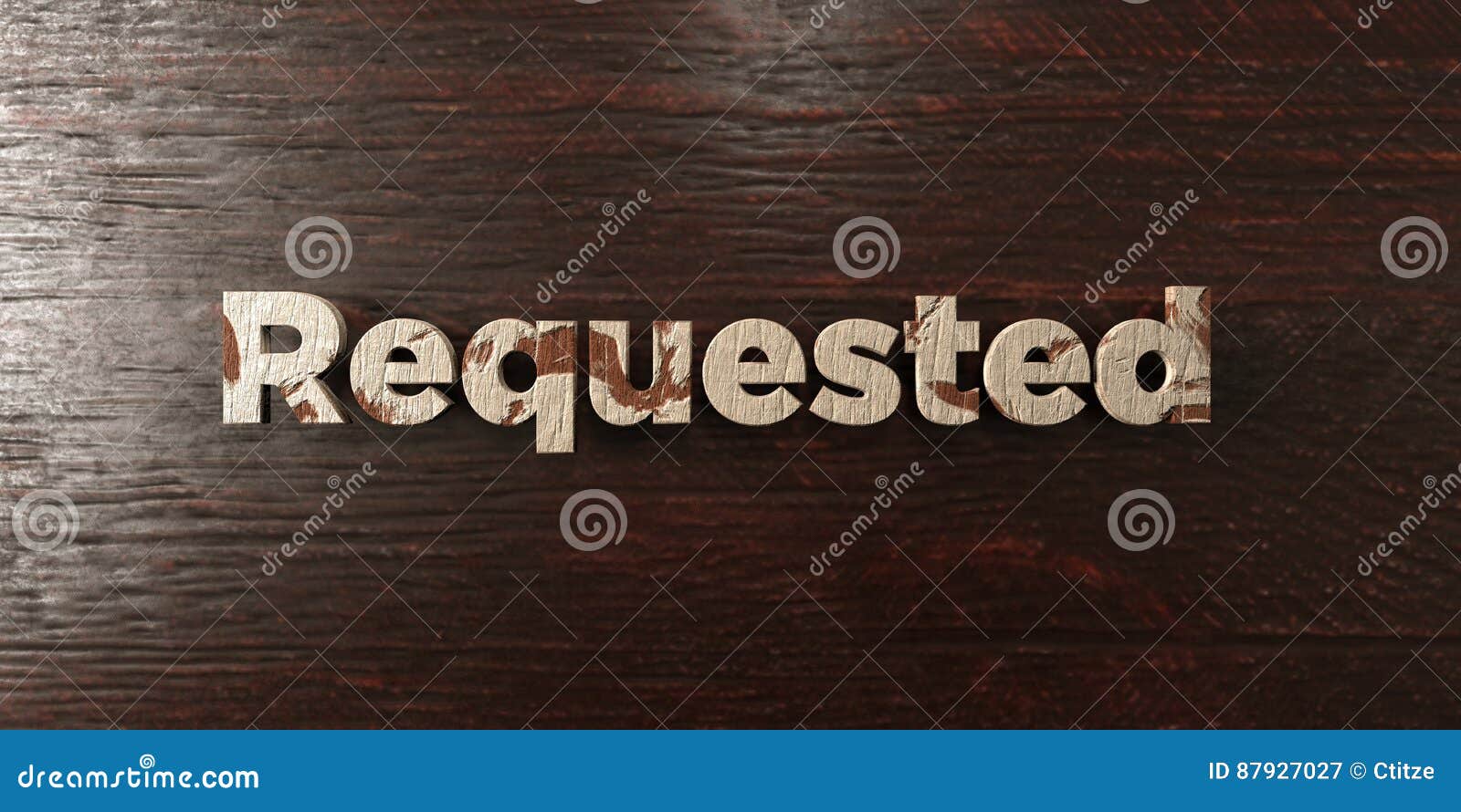requested - grungy wooden headline on maple - 3d rendered royalty free stock image