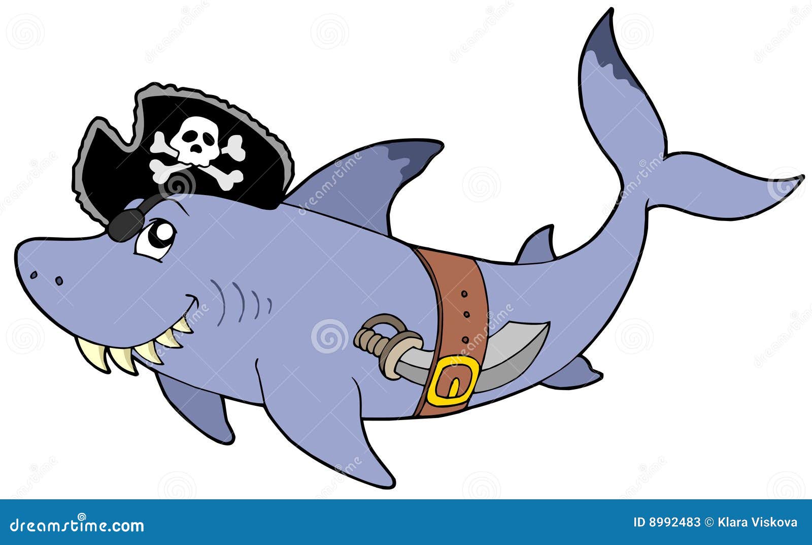 Requin de pirate de dessin animé s stock