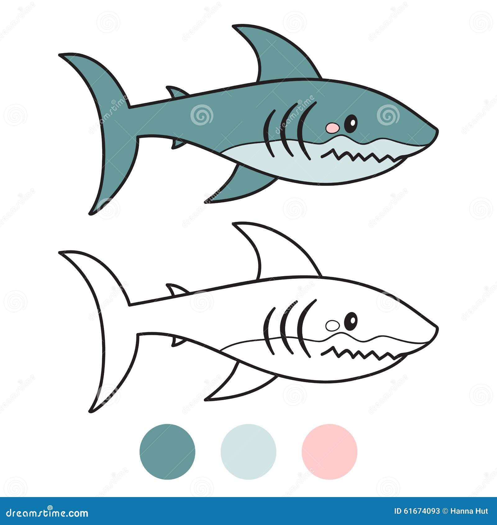 Requin Page De Livre De Coloriage Illustration De Vecteur De dessin enfants illustration livre page pour requin