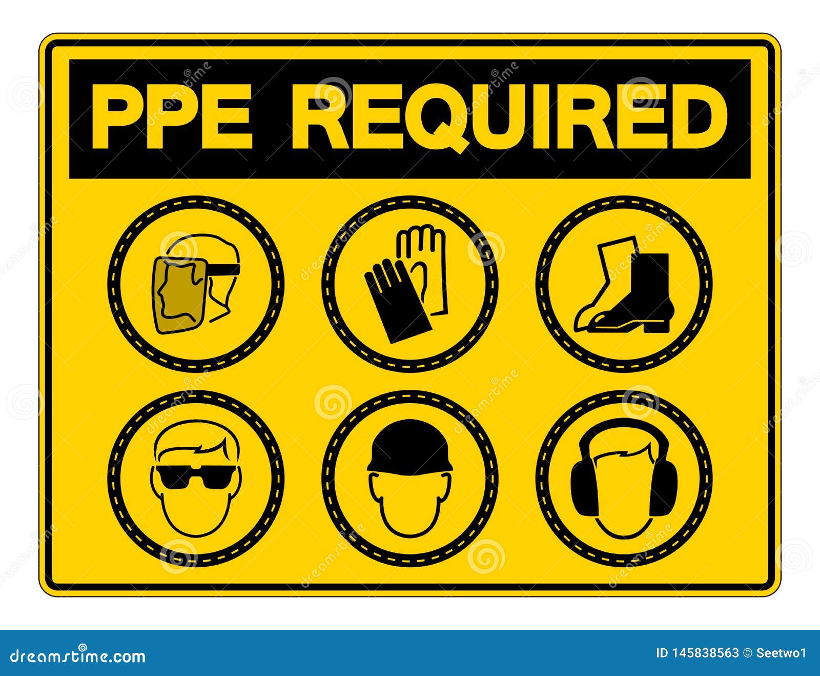 Required Personal Protective Equipment (PPE) Symbol,Safety Icon,Vector