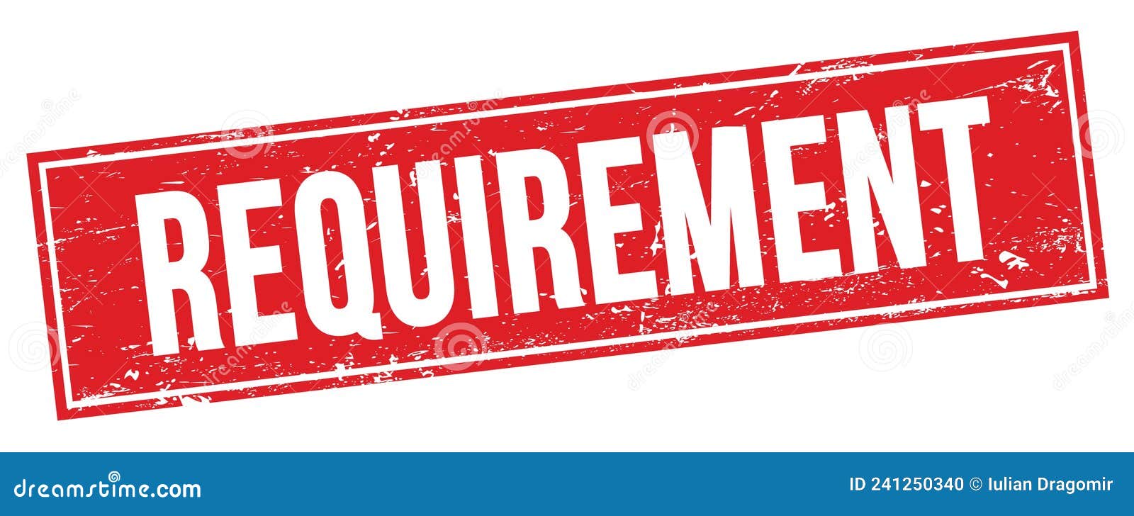 REQUIREMENT Text on Red Grungy Rectangle Stamp Stock Illustration