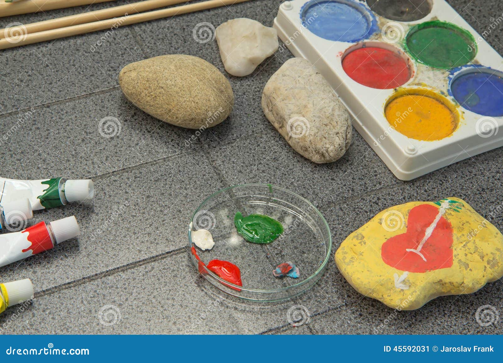 Requirements for Painting on Stone Stock Image Image of presentation