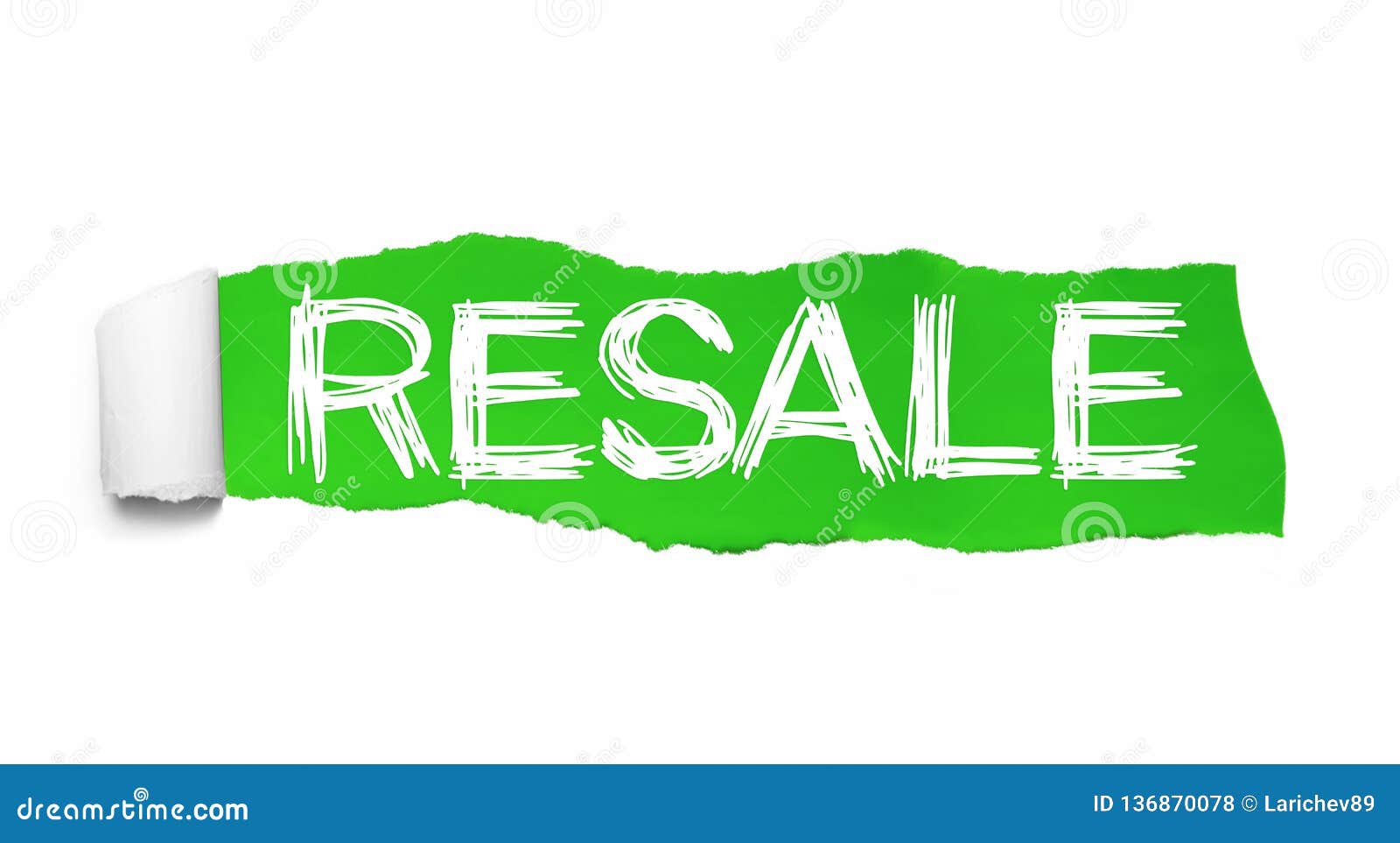 RESALE Text, Inspiration, Motivation and Business Concept on Green Torn ...