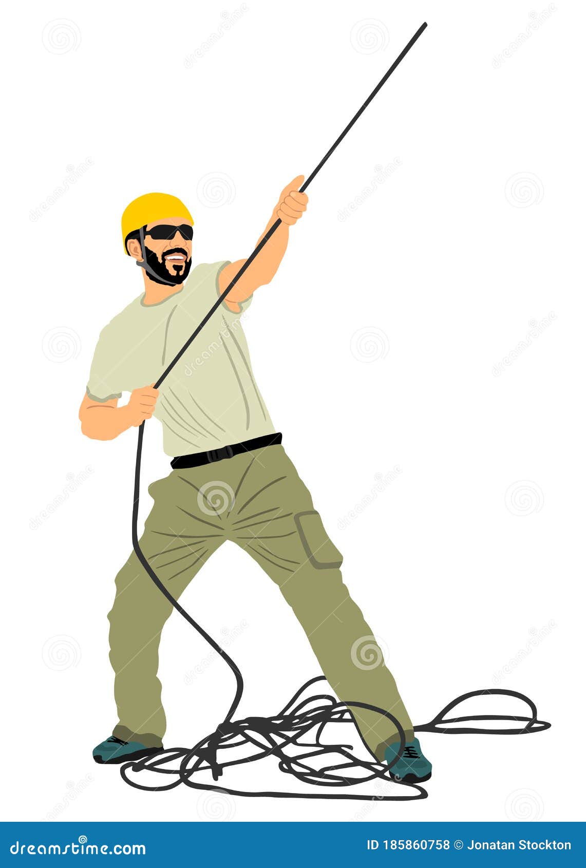 Rescue Climber with Rope Vector Illustration Isolated on Background. Stock  Vector - Illustration of exercise, action: 185860758
