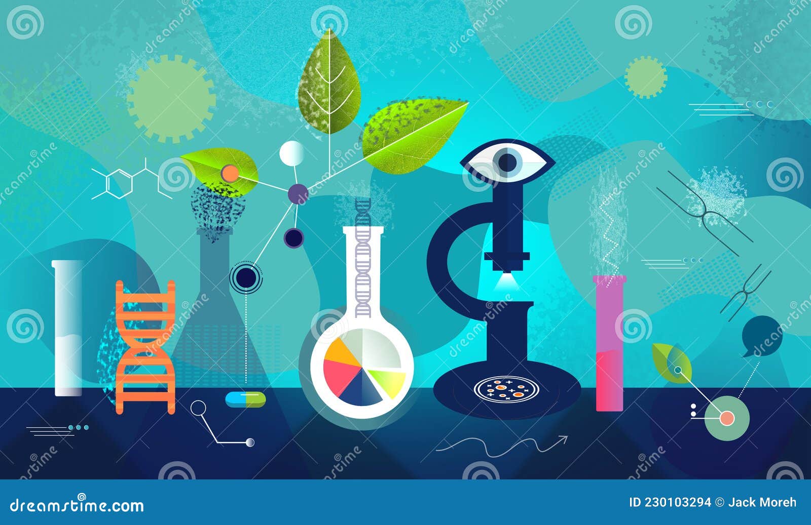 Research and Development Biomedical Research Stock Illustration