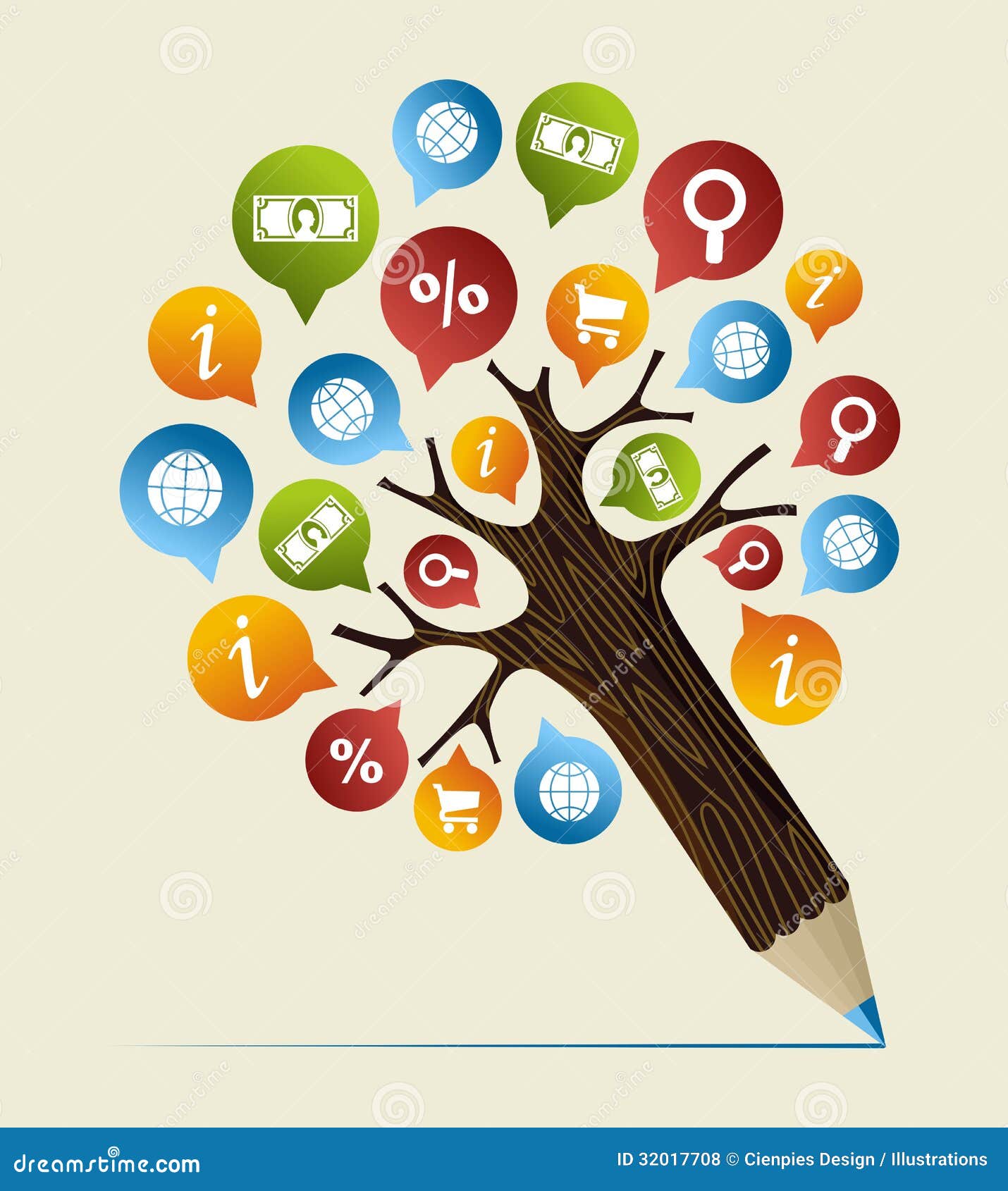 Research Studies Concept Pencil Tree Stock Vector - Image: 32017708
