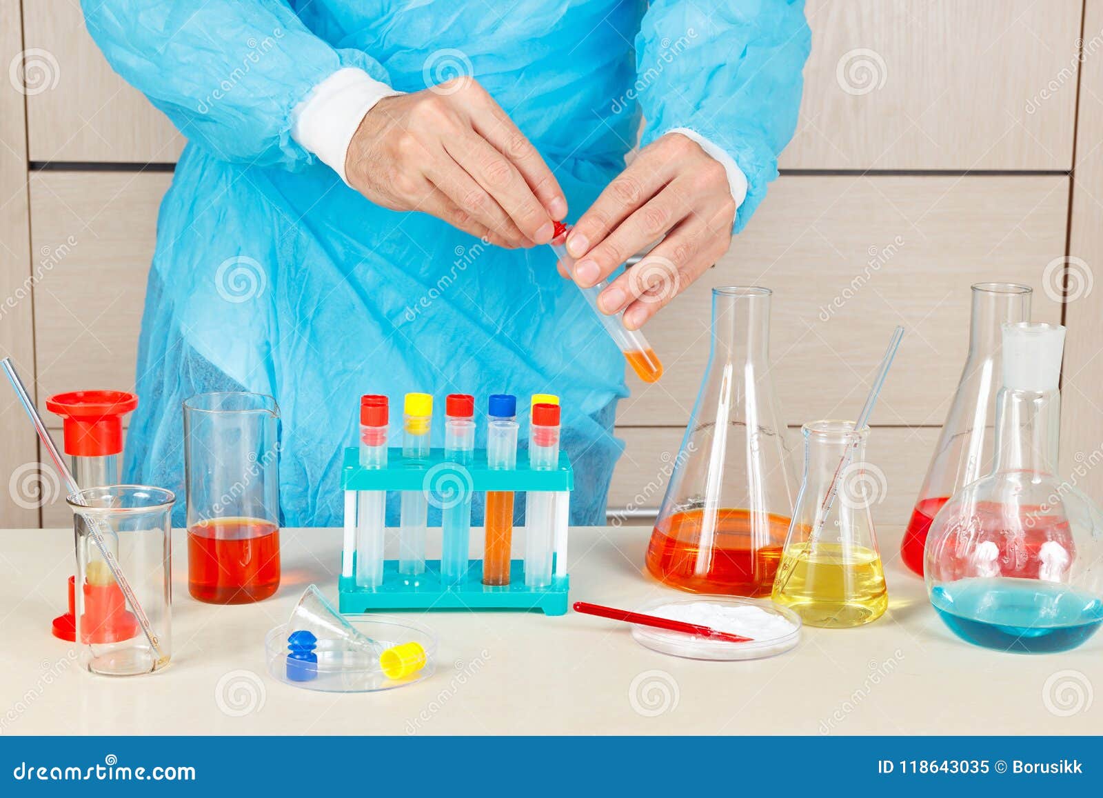 Researcher Doing Chemical Analysis in Laboratory Stock Image Image of