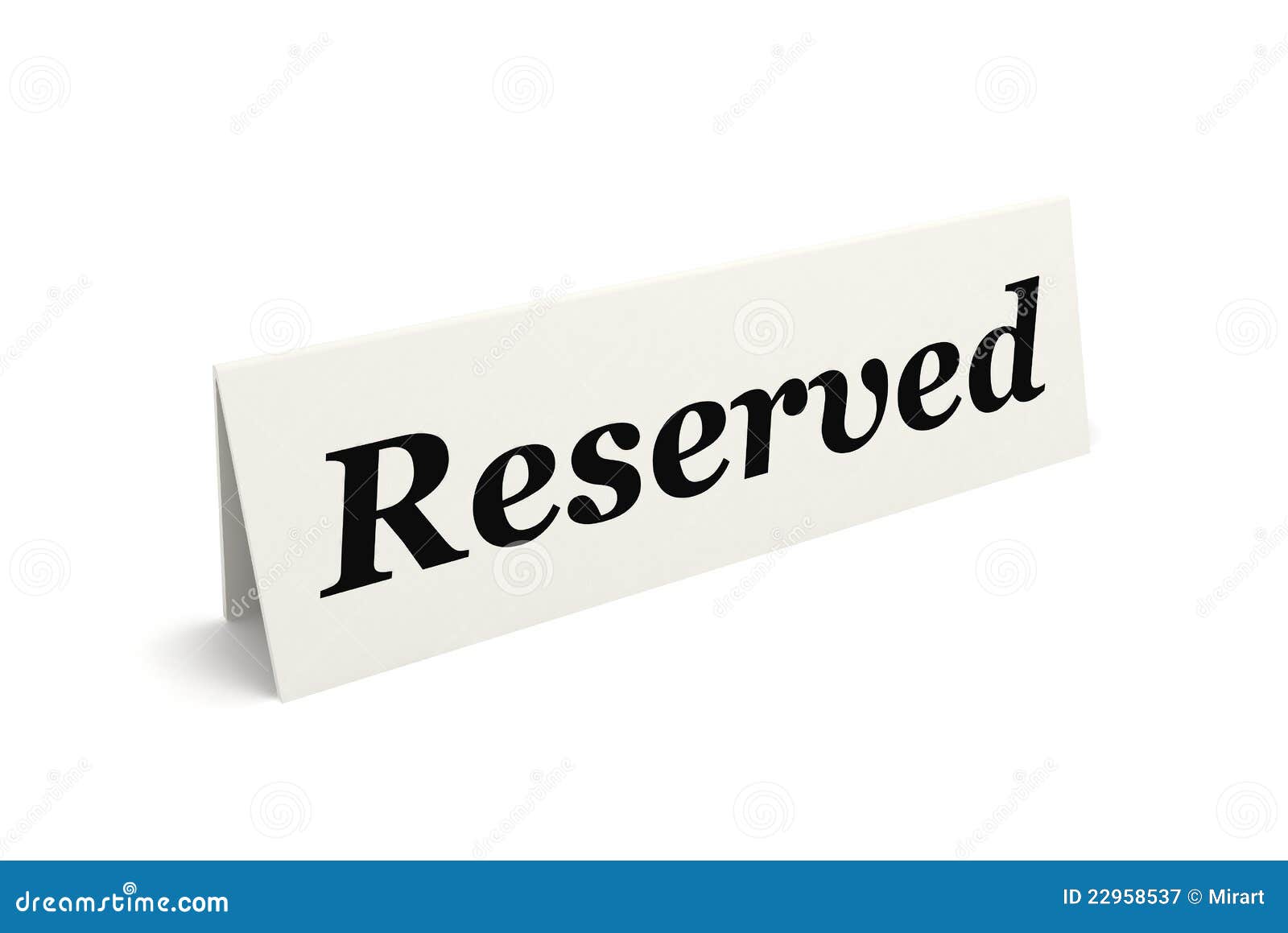 Reserved sign stock illustration. Illustration of place - 22958537