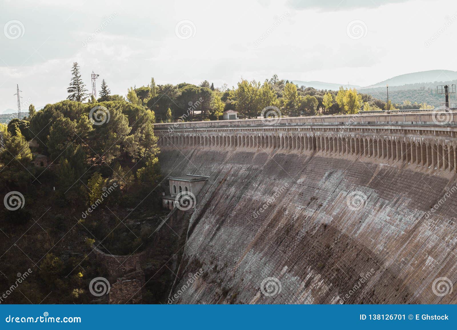 reservoir in the nature, embalse de puentes viejas , spain